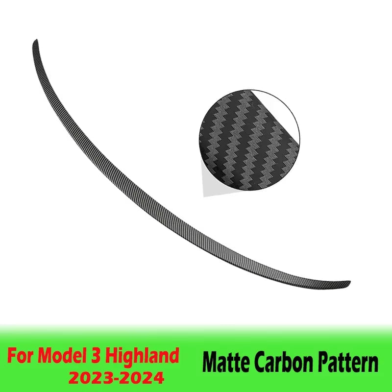 BEVO Rear Trunk Spoiler for Tesla Model Y 3 Highland 2017 - 2024 High-Performance ABS Spoiler Lip Tail Wing Accessories / M3H Matte Carbon