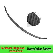 Load image into Gallery viewer, BEVO Rear Trunk Spoiler for Tesla Model Y 3 Highland 2017 - 2024 High-Performance ABS Spoiler Lip Tail Wing Accessories / M3H Matte Carbon