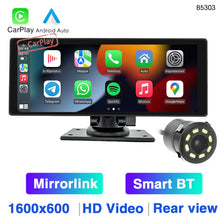 Load image into Gallery viewer, 10.26 Inch Portable Car MP5 Player Mirrorlink Wireless Carplay Android Auto Car Stereo BT TF USB DVR Rearview for Universal / With 8C Camera