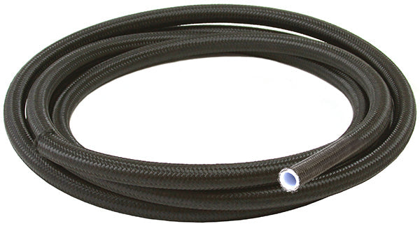 BLACK BRAIDED TEFLON HOSE -8AN4.5M S/S 10.6mm ID 13.7mm OD