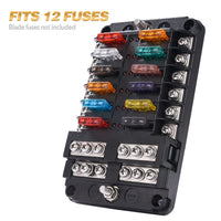 Load image into Gallery viewer, 12 Circuit Negative Bus Blade Fuse Block