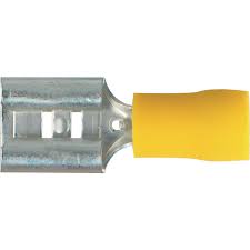 Narva Crimp Terminal Female Blade Yellow Terminal Entry 6.3 x 0.8mm Heat Shrinkable 50 Pce