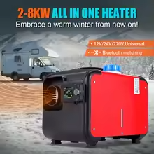 Load image into Gallery viewer, Portable Diesel Heater 2-8KW – 12V/24V/220V Bluetooth All-in-One Air Heater with Single Hole Outlet for Motor Trucks