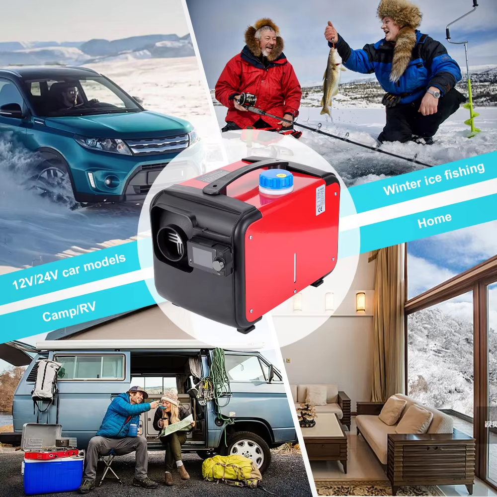 Portable Diesel Heater 2-8KW – 12V/24V/220V Bluetooth All-in-One Air Heater with Single Hole Outlet for Motor Trucks