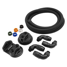 Load image into Gallery viewer, BILLET SANDWICH ADAPTER BLACK UNIVERSAL -8 ORB PORTS