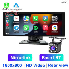 Load image into Gallery viewer, 10.26 Inch Portable Car MP5 Player Mirrorlink Wireless Carplay Android Auto Car Stereo BT TF USB DVR Rearview for Universal / With 12Led Camera