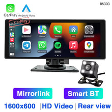 Load image into Gallery viewer, 10.26 Inch Portable Car MP5 Player Mirrorlink Wireless Carplay Android Auto Car Stereo BT TF USB DVR Rearview for Universal / With 4Led Camera