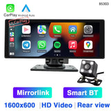 10.26 Inch Portable Car MP5 Player Mirrorlink Wireless Carplay Android Auto Car Stereo BT TF USB DVR Rearview for Universal / With 4Led Camera